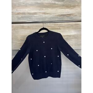 NEW Banana Republic Blue Size S Cotton Embroidered Sweater
